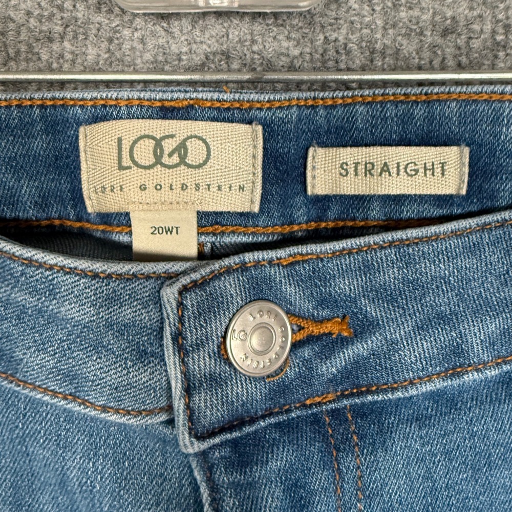 New LOGO by Lori Goldstein Plus Size 20W Tall Jeans Indigo Seamed Cropped Pocket - Picture 5 of 10